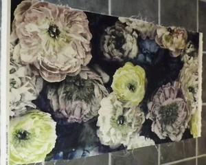 DESIGNERS GUILD LE POEME DE FLEURS VELLUTO DI MEZZANOTTE 53" x 36" 1m34cm x 93cm - Foto 1 di 4