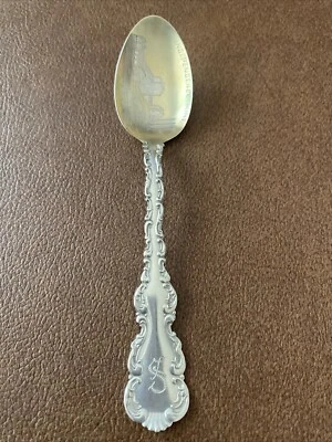 Cucharadita Whiting Luis XV Sterling cinco en punto lavado en oro 5 1/4” 14 g mono LWS Foto 1 de 4