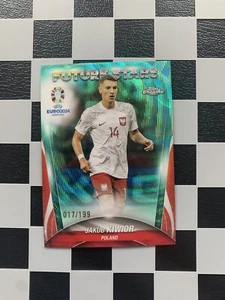 2024 Topps Chrome UEFA Euro Future Stars Jakub Kiwior Aqua /199 Poland - Bild 1 von 2
