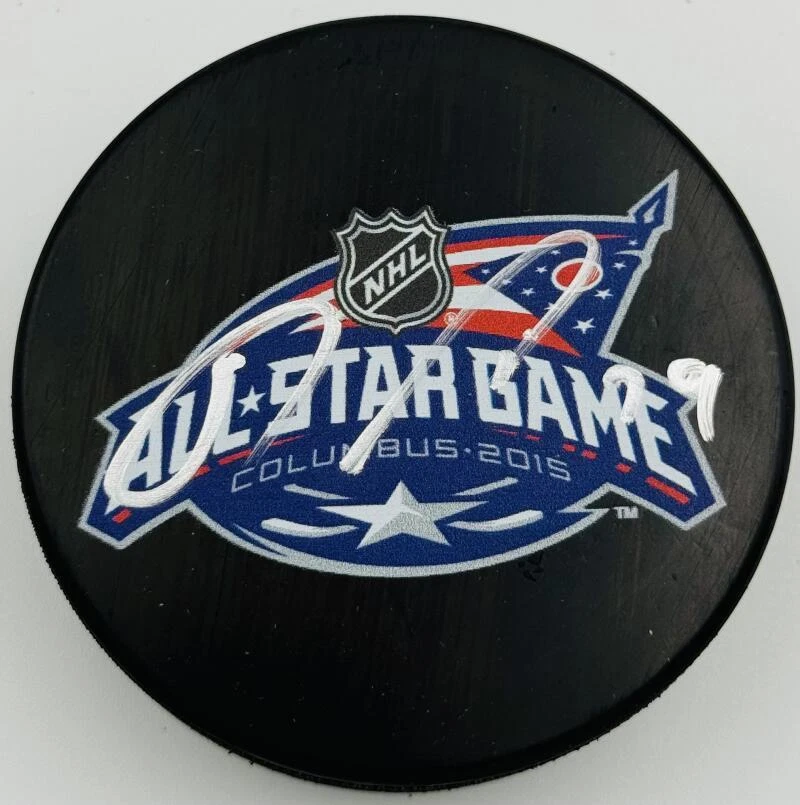 RYAN JOHANSEN FIRMADO 2015 ALL STAR GAME PUCK COLUMBUS CHAQUETAS AZULES AUTÓGRAFO J3 Foto 1 de 1