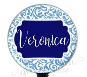 Personalized Name Badge Reel, Paisley Badge Reel, Nurse Badge Holder GG2168 - Picture 1 of 9