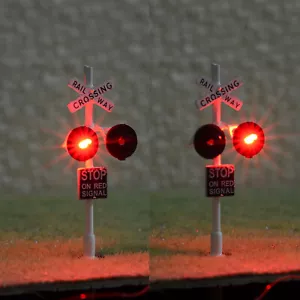 1 x HO scale model railway grade crossing signal LEDs made 2 target faces #W2 - Picture 1 of 4