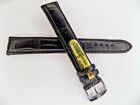 NATURAL SKIN VARIES Di-Modell Black Genuine Alligator 18mm EXTRA LONG Watch Band