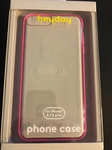 Heyday Apple iPhone 6,7,8 Plus Case - Clear/Pink Pizzazz Bumper - Picture 1 of 1