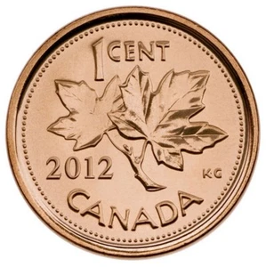 Moneda de 1 centavo BU 2012 no magnética de RCM roll Canadá - ¡Último año del centavo! - Imagen 1 de 3