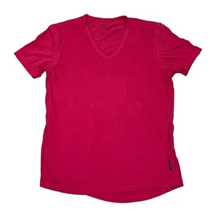 Armani Exchange AX T-Shirt Red Short Sleeve Women's Size XS V-Neck Graphics EUC - Picture 1 of 8