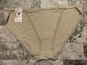 NWT CALVIN KLEIN DARK KHAKI THIN SMOOTH MICRO STRETCH STRING BIKINI PANTIES - Picture 1 of 3