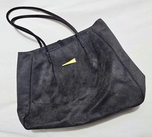 Donna Karan Cosmetics Shoulder Bag Tote Black Soft Faux Suede  READ - Picture 1 of 12