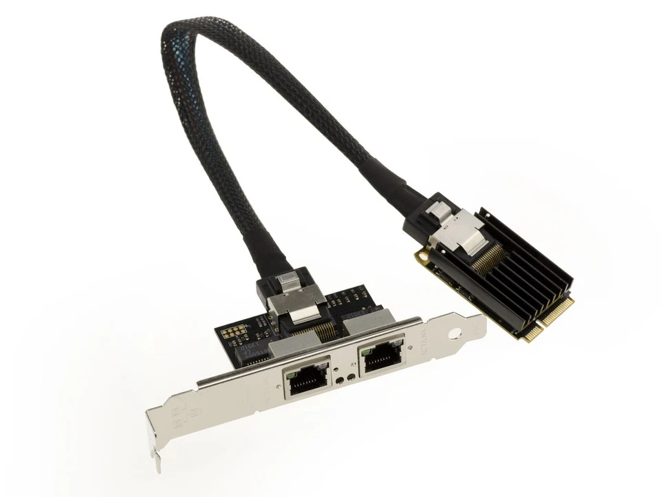 Scheda Mini PCI EXPRESS MiniPCIE 2 Porte RJ45 LAN GIGABIT ETHERNET INTEL I350 - Immagine 1 di 2