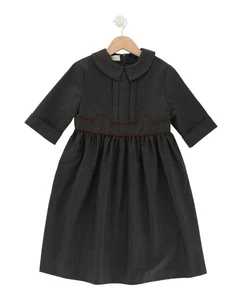 Gucci Girls Braided Pleated Wool Short Sleeve Dress - Picture 1 of 2