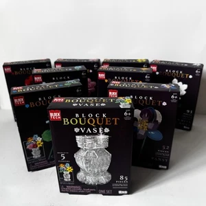 Huge NEW Block Tech Lot of 9 Block Bouquet with Vase! Building Block Sets SEALED - Picture 1 of 21