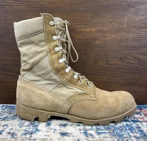 RO-SEARCH Tan Suede & Canvas Hot Weather Desert Combat Jungle Army Boots 12.5R - Picture 1 of 13
