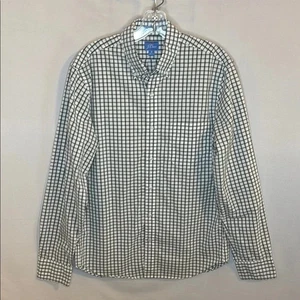 J. Crew Secret Wash Button Down Hemd Stretch Med Slim Fit Stretch Grün Weiß - Bild 1 von 6