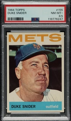1964 Topps Set-Break #155 Duke Snider PSA 8 NM-MT+   New Label - Image 1 of 2