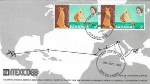 Olympics Games XIX Mexico City 1968 San Salvador Bahamas FDC Pair 1968 - Picture 1 of 1