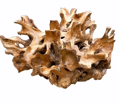 "Mesa de centro elegante de raíz de teca de 35"" - calidad de galería hecha a mano" Foto 1 de 4