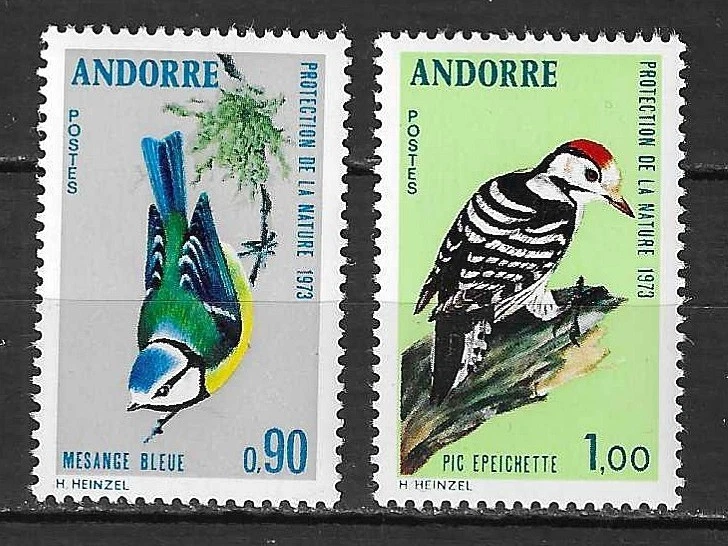 Fr Andorra 1973 Wildlife Fauna Birds Vögel Oiseaux compl set MNH - Image 1 of 1