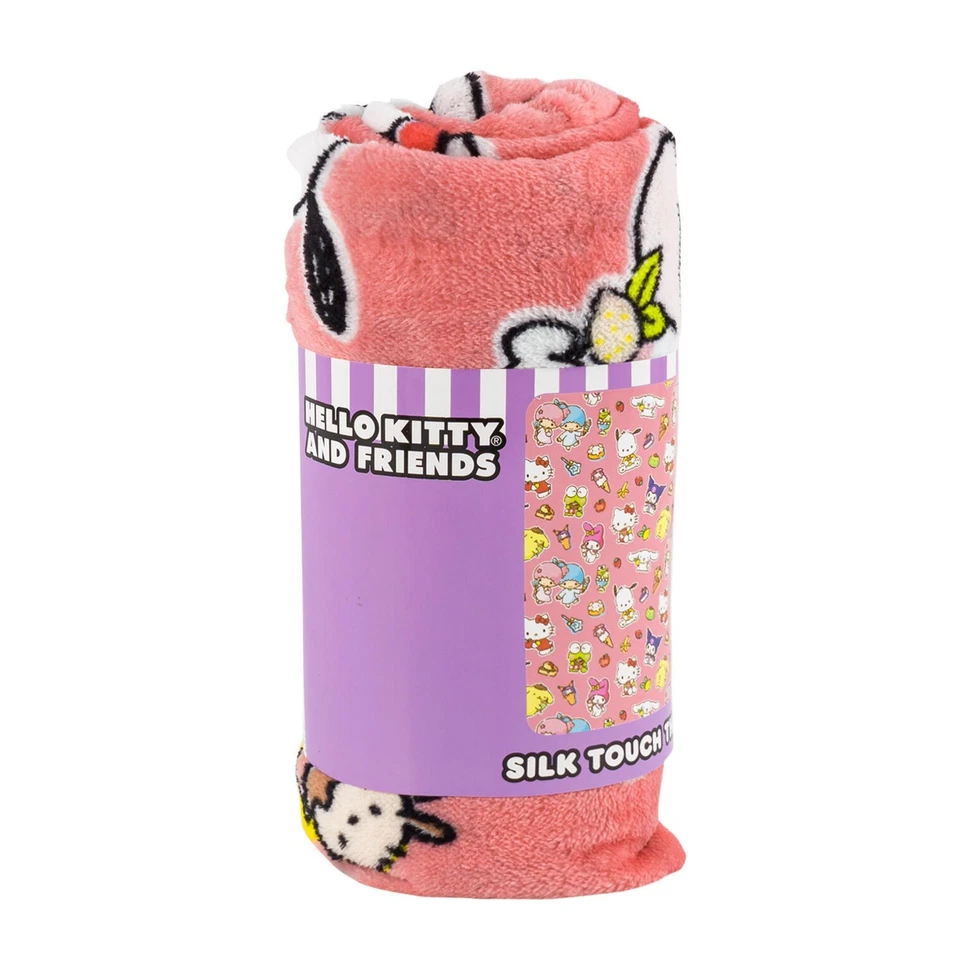 Blanket - Hello Kitty and Friends Orange/Peach 40x50 Silk Touch Soft Throw NEW Foto 1 de 1
