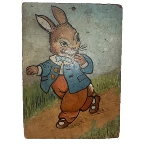 Plakette bemalt Peter Hase Vintage Fliege - Bild 1 von 8