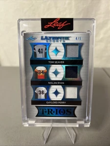 2024 LEAF ULTIMATE TOM SEAVER NOLAN RYAN GAYLORD PETTY TRIOS /5 PATCH Relic - Picture 1 of 2