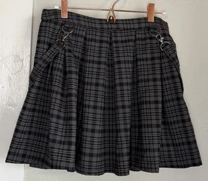 Hot Topic grau kariert Plissee Schulmädchen Goth Rock hängend Y2K Medium  - Bild 1 von 3