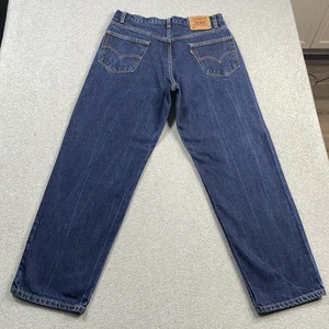 VINTAGE Levis 550 Jeans Mens 36x30 Relaxed Fit Denim Dark Wash Blue Y2K 2001 - Picture 1 of 14