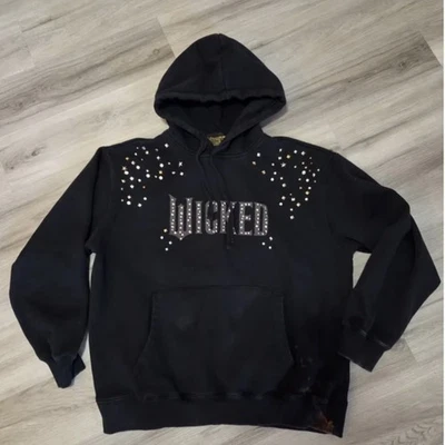 Moletom Wicked cravejado preto com capuz e calça masculino M novo para sempre 21 - Imagem 1 de 4