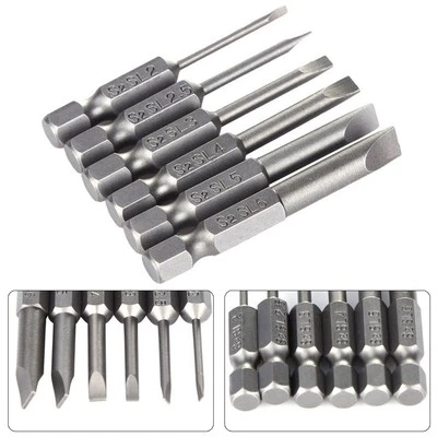Heavy Duty Flat Head Slotted Tip Screwdriver Bit Alloy Steel 50mm Length - Image 1 of 4