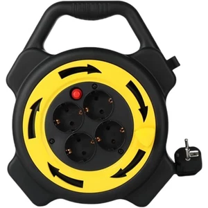 Kabeltrommel, 10m, 4 Schuko, 3000W, Thermoschutz, Überhitzungsschutz, tragbar - Bild 1 von 11