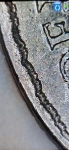 WORLD ERROR COIN ~ 1976 NETHERLANDS 25 Cents ~ Rim Collar Die Break ~ - Picture 1 of 6