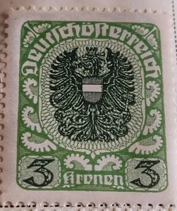Sello raro vintage Austria.3 coronas. Año 1920 - Imagen 1 de 1