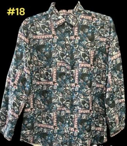 Langarm Button Down Herrenhemd Größen Small bis XL Stil # 18 Paisley - Bild 1 von 3