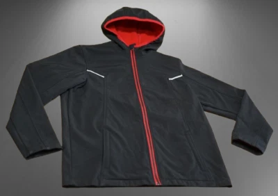 GUC Free Country Boys Sz 14/16 Softshell Hooded Fleece Lined Zip Up Black Jacket - Image 1 of 4