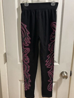 Leggings sin marca para mujer talla única (se adapta mejor a S/M) Y2K Cyber Goth rosa tribal Foto 1 de 4