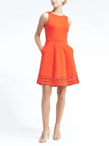 Banana Republic Lace Insert Fit & Flare Party Travel Dress #783918 NWT! 10 - Picture 1 of 2