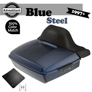 Paquete envolvente Rushmore Chopped Tour Pak para Harley/Softail 97+ ACERO AZUL - Imagen 1 de 12