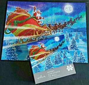 Hallmark MERRY CHRISTMAS TO ALL Jigsaw Puzzle 550 interlocking pcs Santa Sleigh - Picture 1 of 12