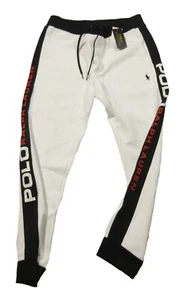 Polo Ralph Lauren Men's White Logo Graphic Double Knit Jogger Pants - Picture 1 of 5