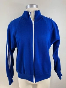 Vintage 70s SEARS Retro Emo Punk RUNNING Ringer Striped ZIPPER JACKET Coat Gr. L - Bild 1 von 5