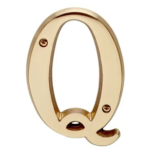 Letter "Q" House Letters Solid Bright Brass 4" | Renovator's Supply - Picture 1 of 1