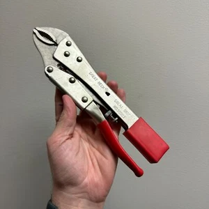 Vintage GREAT NECK #50003 GREAT GRIP 9 1/2" Locking Pliers w/ Red Handle - Picture 1 of 9