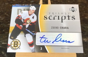 2006-07 Upper Deck Trilogy Scripts Zdeno Chara Auto #TS-ZC