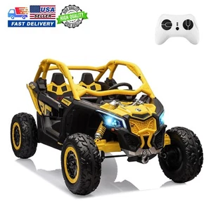 48V Kid Ride On UTV 2 Seater Electric 4WD Car Truck W/800W Motor & Remote Yellow - Picture 1 of 6