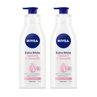 NIVEA Body Care Extra White Radiant & Smooth BODY LOTION 380mL - 2 x BOTTLES - image 1 of 4