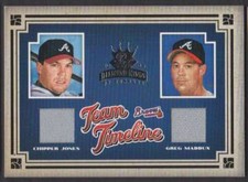 2005 DONRUSS DIAMOND KINGS TEAM TIMELINE CHIPPER JONES, GREG MADDUX 24/100