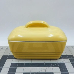 Hall Westinghouse Ceramic Refrigerator Dish With Lid Art Deco Yellow #5064 USA - Picture 1 of 10