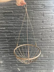 Antique Brass Old Wire Hanging Planter Plant Holder 14” Inches!!! - Picture 1 of 6