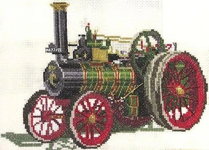 Foden Traction Engine counted cross stitch kit/chart 14s aida - Picture 1 of 5