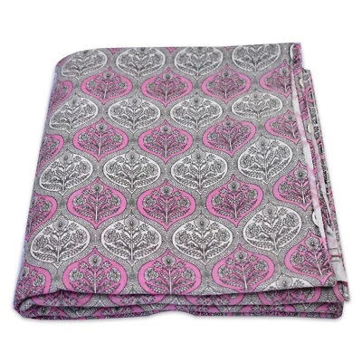 Cotton Indian Fabric Hand Block Print Running Sewing 10 Yard Dressmaking Ethnic - Image 1 of 4