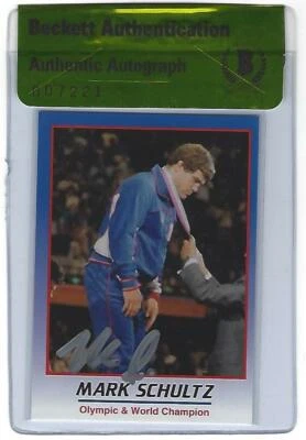 Mark Schultz Signed 2008 ProImage Olympic Heroes Wrestling Card BAS Beckett COA - Image 1 of 4
